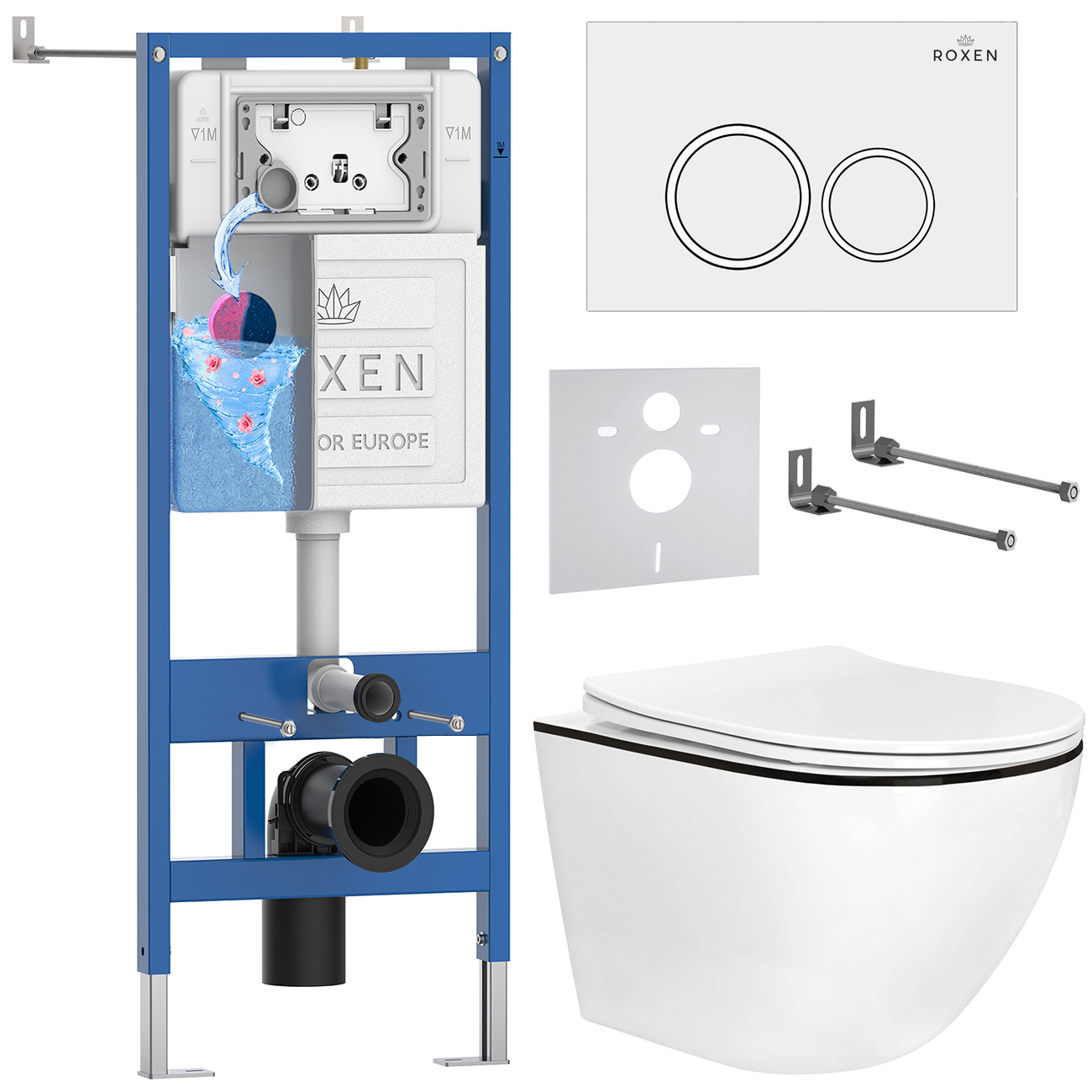 Комплект 6 в 1 Roxen StounFix Dual Fresh 964631 (состоит из: 710200, Santi 410260W, 530110-01B)