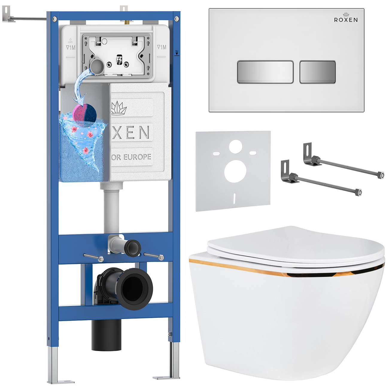 Комплект 6 в 1 Roxen StounFix Dual Fresh 904965 (состоит из:  710200,  Glass 430280W, 530110-01G)