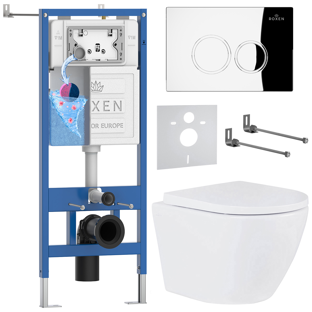 Комплект 6 в 1 Roxen StounFix Dual Fresh 512989 (состоит из: 710200, Santi 410260CH, 530185-02)