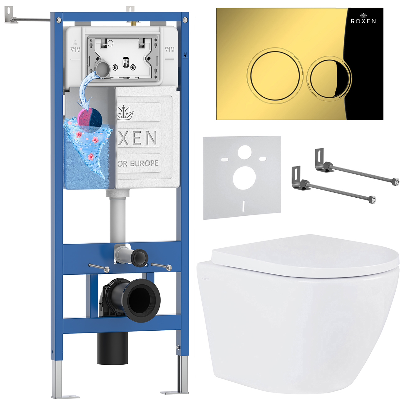 Комплект 6 в 1 Roxen StounFix Dual Fresh 968011 (состоит из: 710200, Santi 410260G, 530185-02)