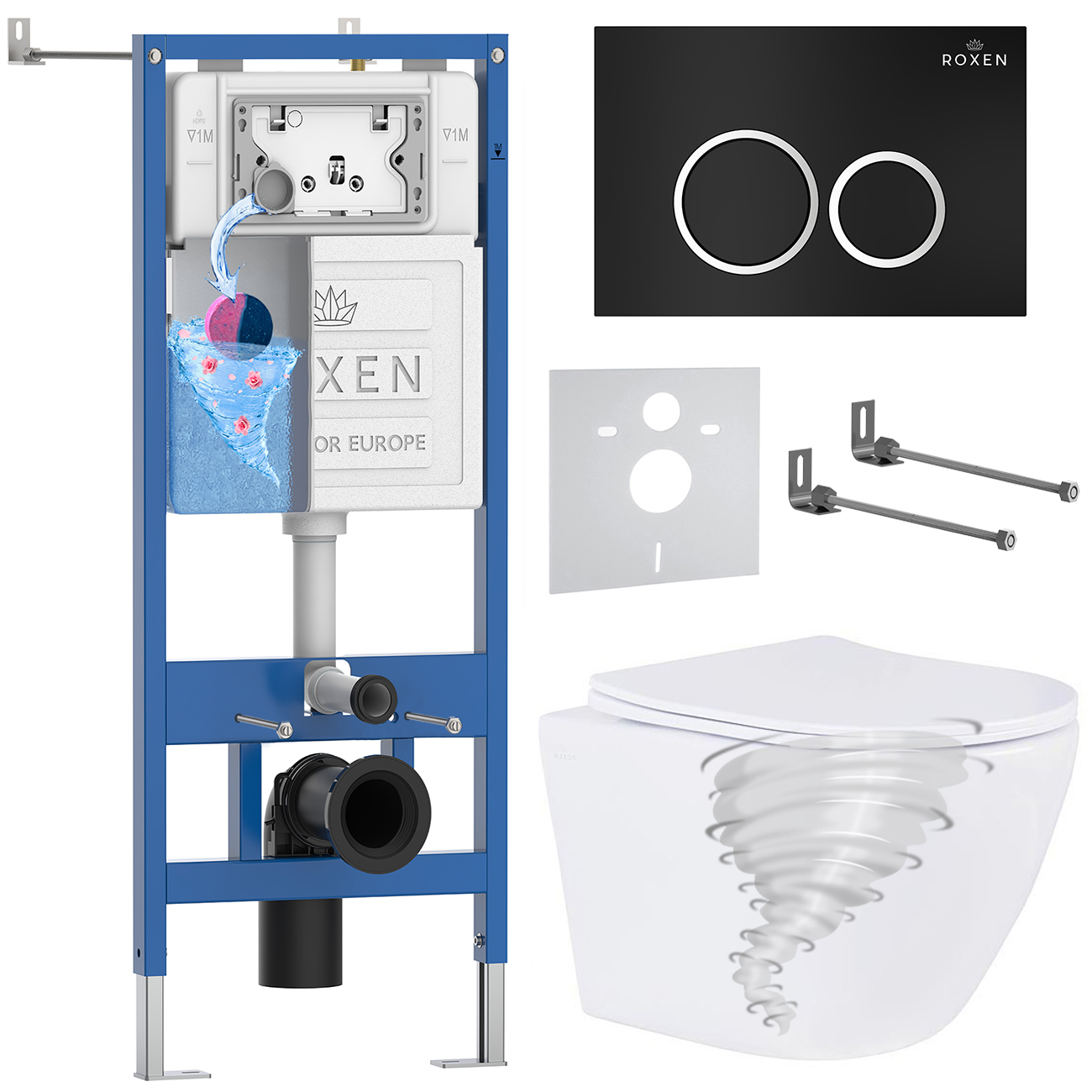 Комплект 6 в 1 Roxen StounFix Dual Fresh 968339  (состоит из: 710200, Santi 410260B, 530205-01)