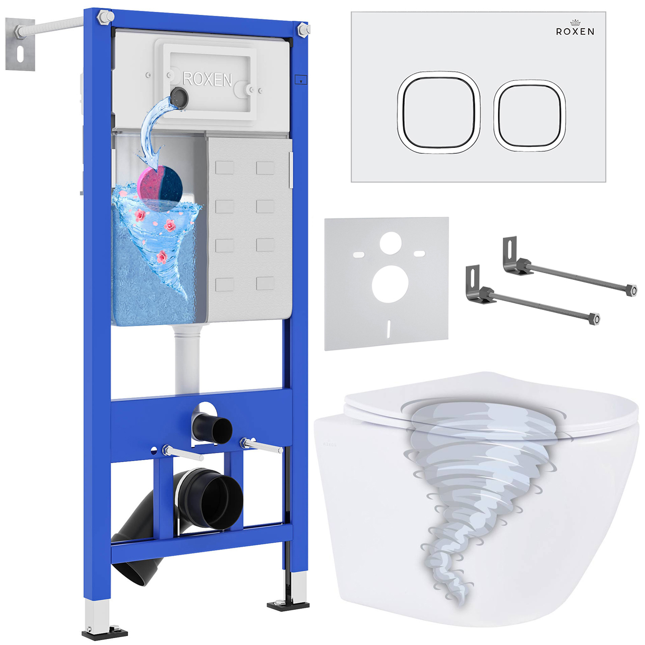 Комплект 6 в 1 Roxen StounFix Dual Fresh 968358  (состоит из: 710200, Santi 410280W, 530205-01)