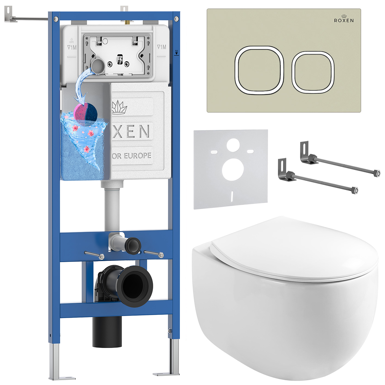 Комплект 6 в 1 Roxen StounFix Dual Fresh 966619 (состоит из: 710200, Santi 410280BG, 530170-01)