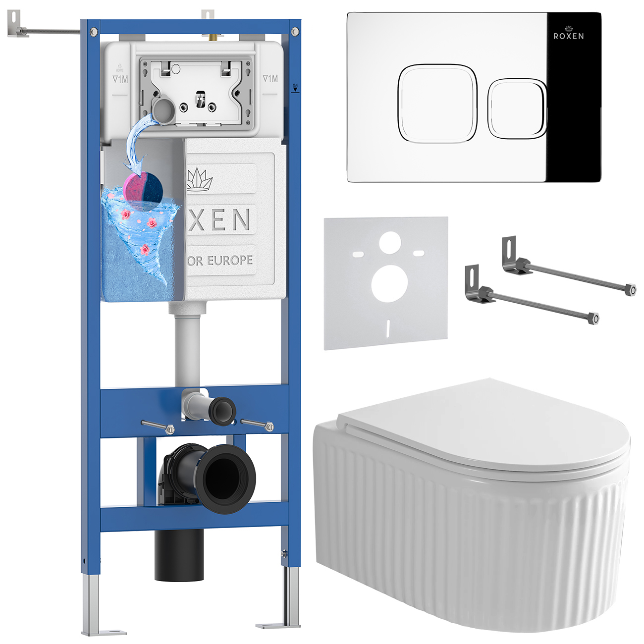 Комплект 6 в 1 Roxen StounFix Dual Fresh 968273 (состоит из: 710200, Santi 410280CH, 530200-01)