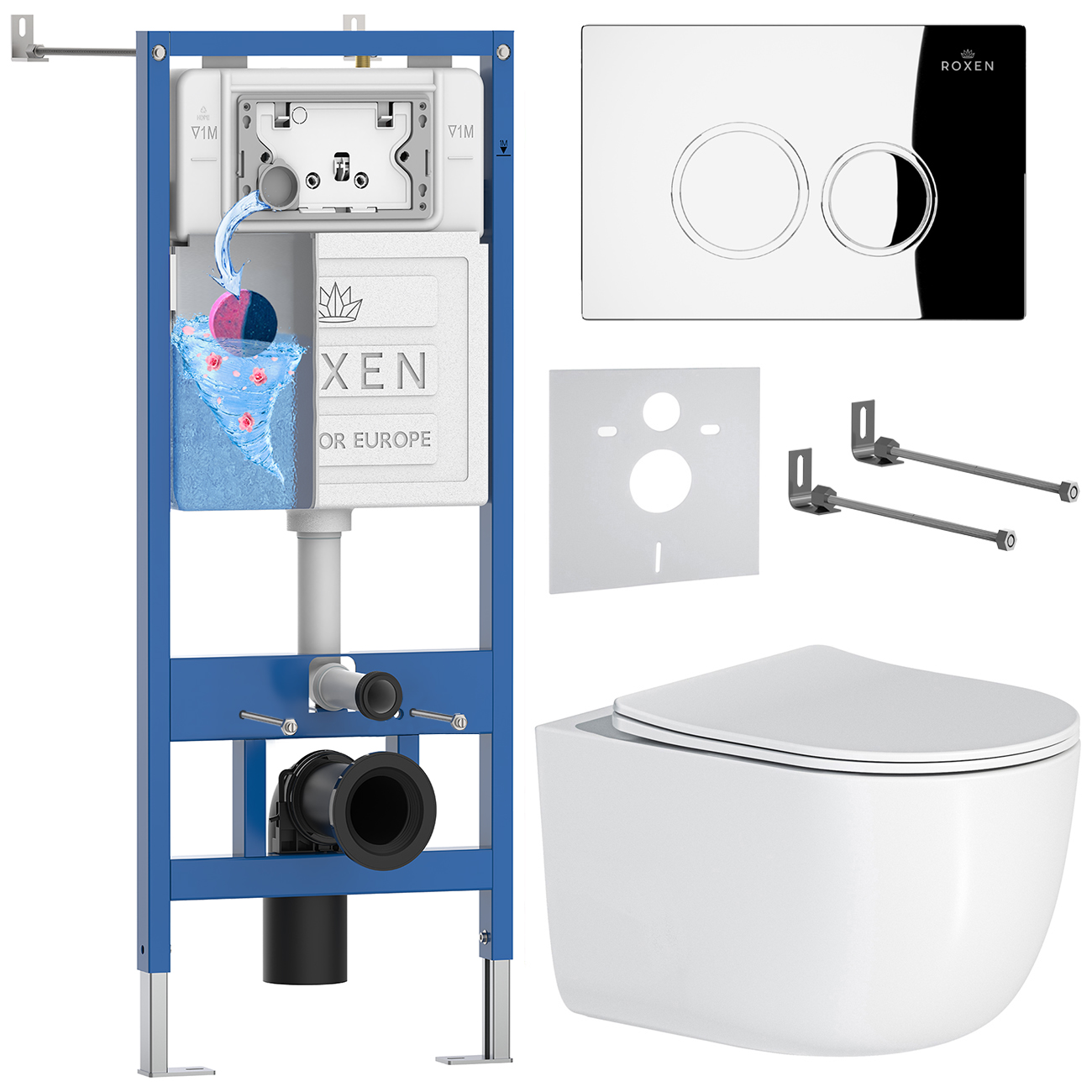 Комплект 6 в 1 Roxen StounFix Dual Fresh 964332 (состоит из: 710200, Santi 410260CH, 530160-01)