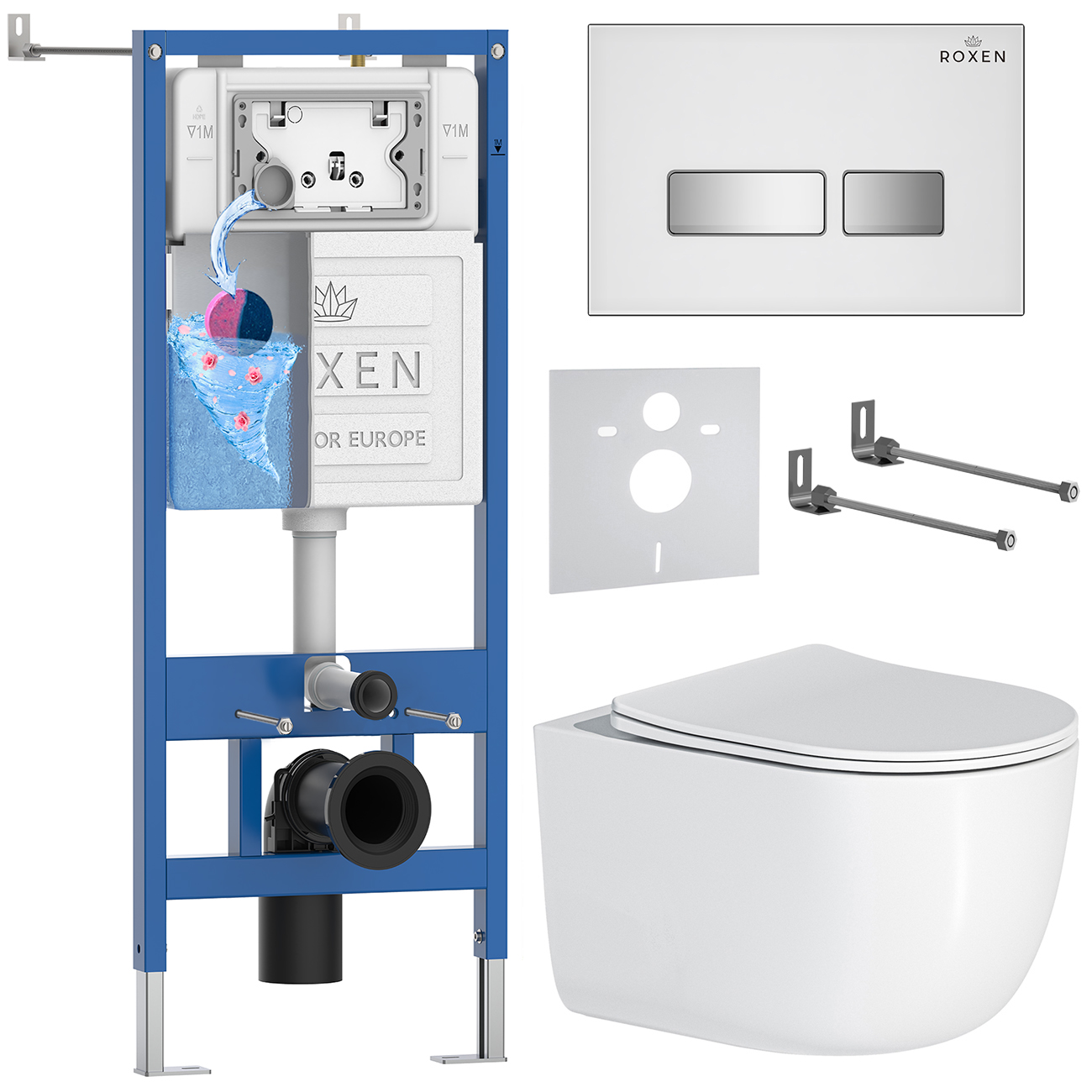 Комплект 6 в 1 Roxen StounFix Dual Fresh 964605 (состоит из: 710200, Glass 430280W, 530160-01)