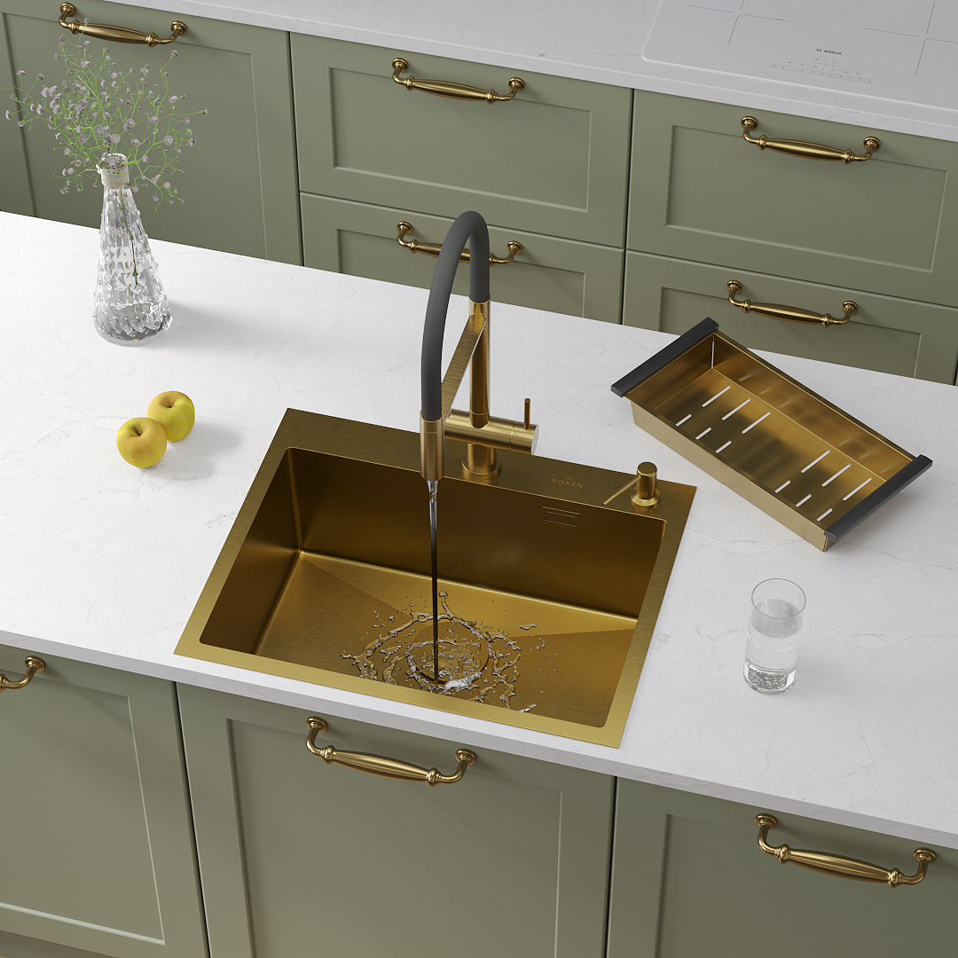 Кухонная мойка Roxen Simple 60 PVD (gold)