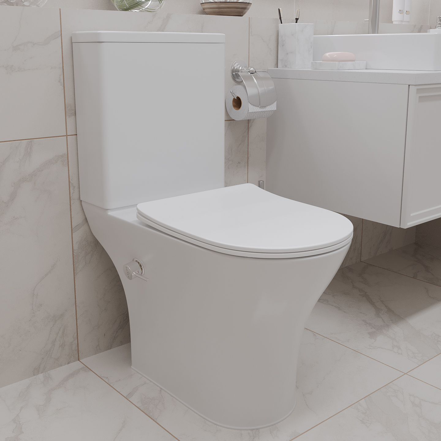 Напольный унитаз Roxen Urban Tornado Bidet  600190-01X Rimless Soft Close с функцией биде
