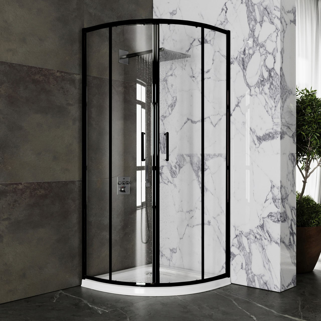 Душевой уголок Roxen Santi 55020-90B (90х90х195)