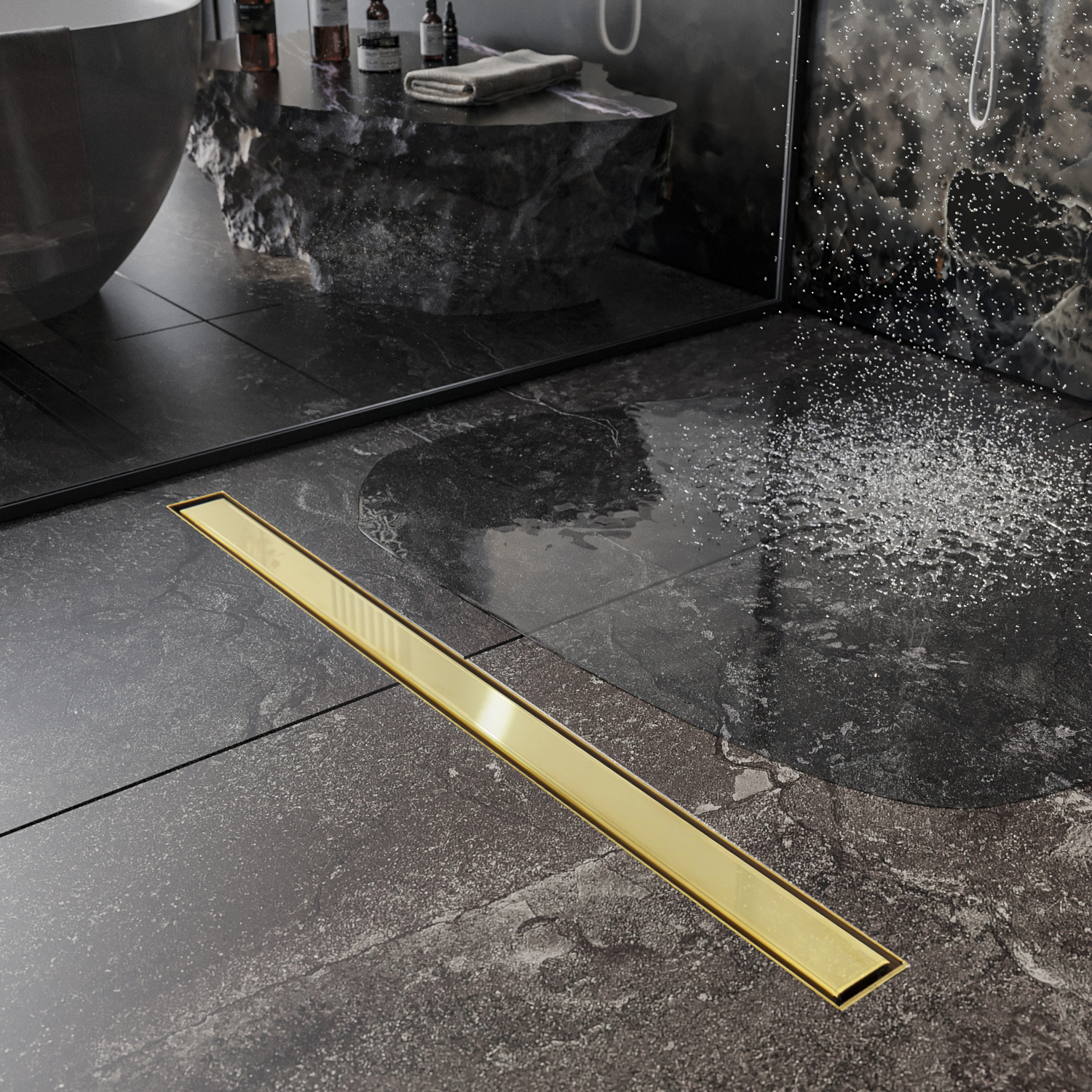 Душевой лоток Roxen Supra Gold 91050-90GB (90 см)