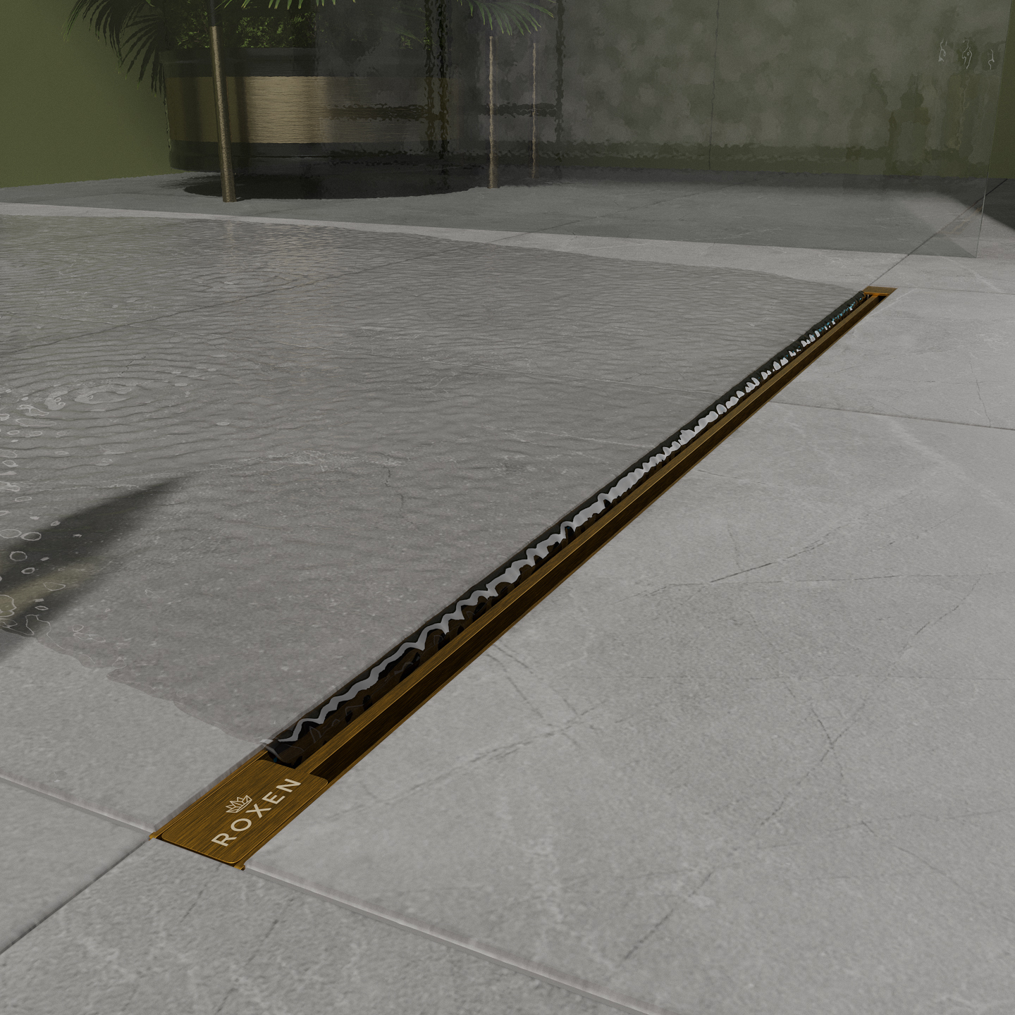 Душевой трап Roxen Razor Gold 910100GB подрезной (80см)